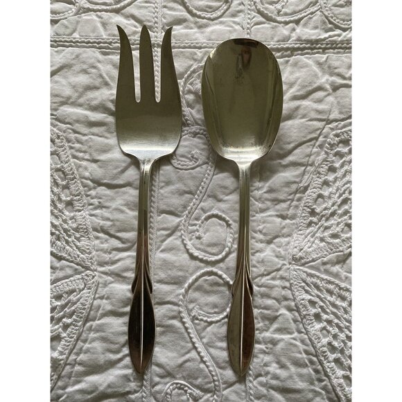 1961 El California Serving Spoon & Fork Set Wm William Rogers Mfg Co. 9" Art Dec - Picture 8 of 16